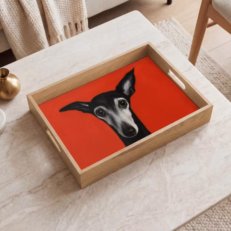 Vassoio - Levriero - Minimalista - Rosso — 2