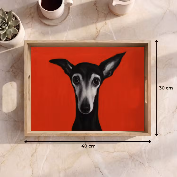 Vassoio - Levriero - Minimalista - Rosso — 7
