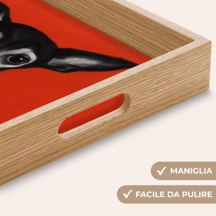 Vassoio - Levriero - Minimalista - Rosso — 8