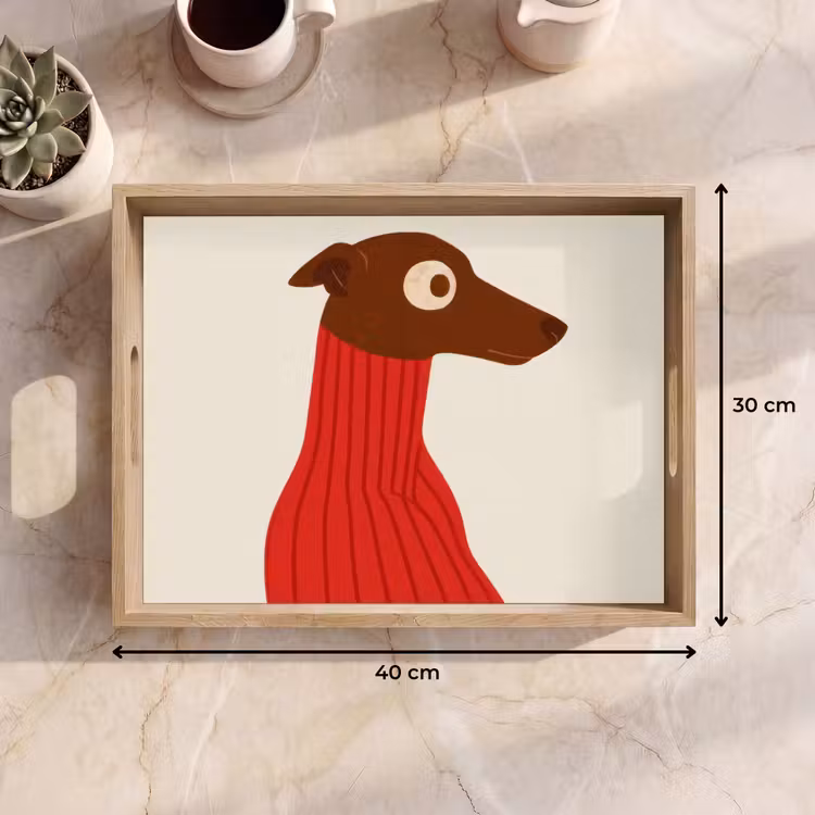 Vassoio - Silhouette - Cane - Maglione - Rosso — 7