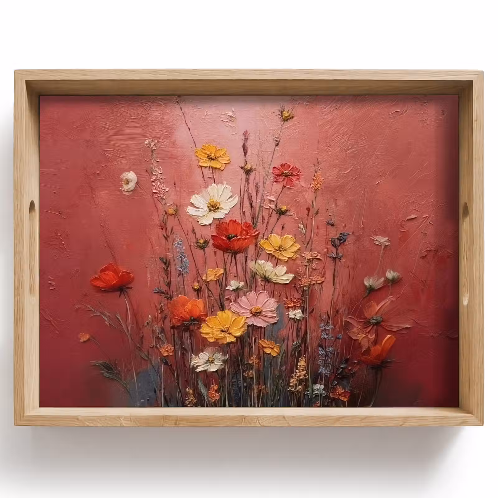Vassoio - Bouquet floreale - Profondità - Texture tangibile — 1