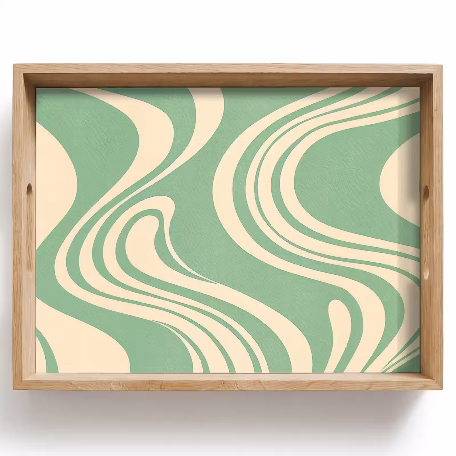 Vassoio - Linee ondulate - Verde menta - Forme di danza — 1
