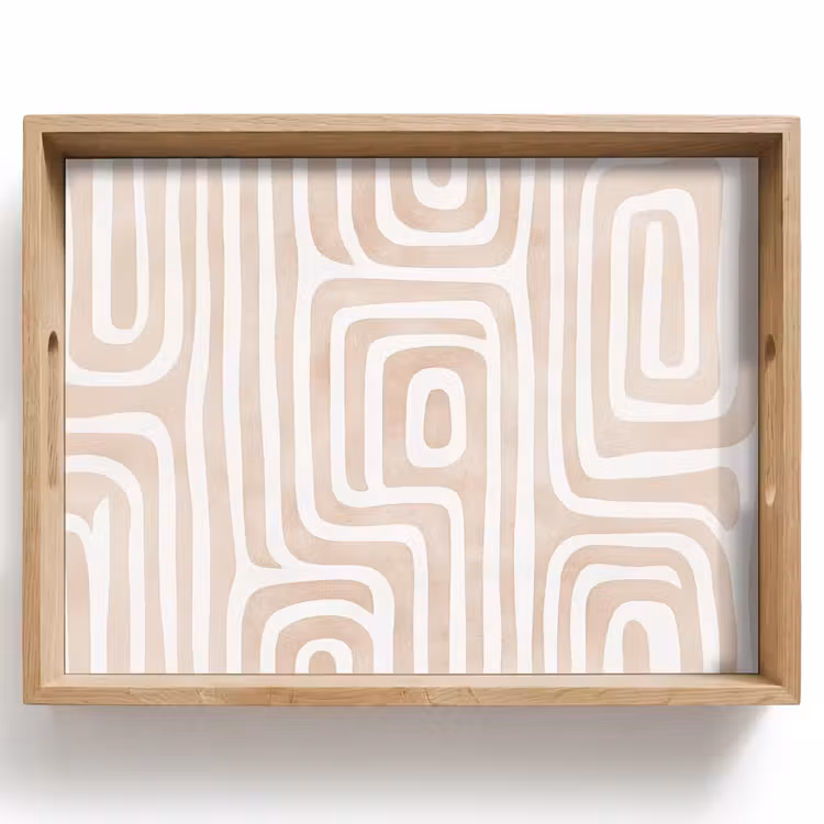 Vassoio - Decorativo - Labirinto - Beige — 1