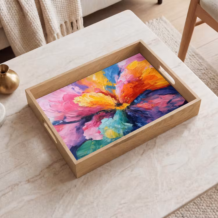 Vassoio - Esplosione di fiori - Multicolore - In movimento — 2