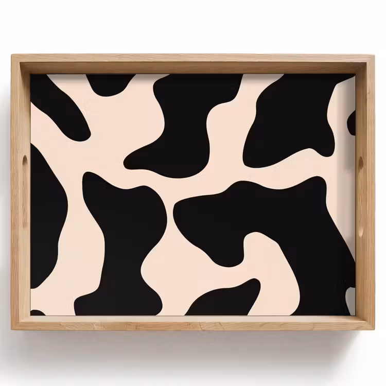 Vassoio - Fantasia a macchie - Mucca - Beige — 1