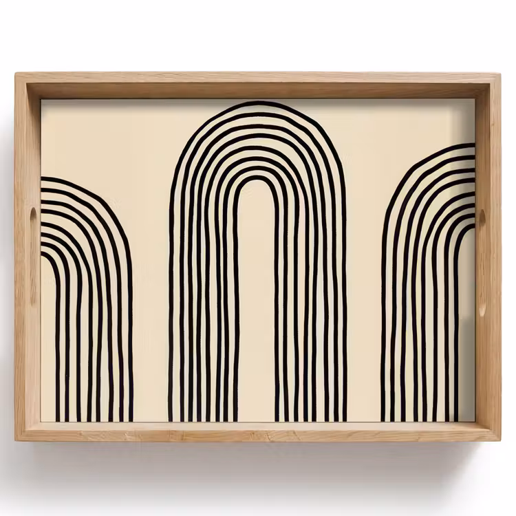 Vassoio - Forme ad arco - Nero - Elegante — 1