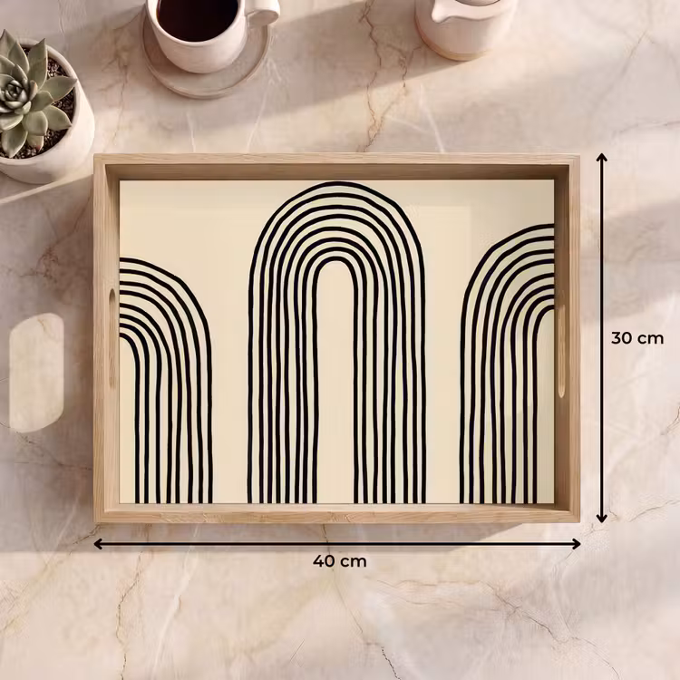 Vassoio - Forme ad arco - Nero - Elegante — 7