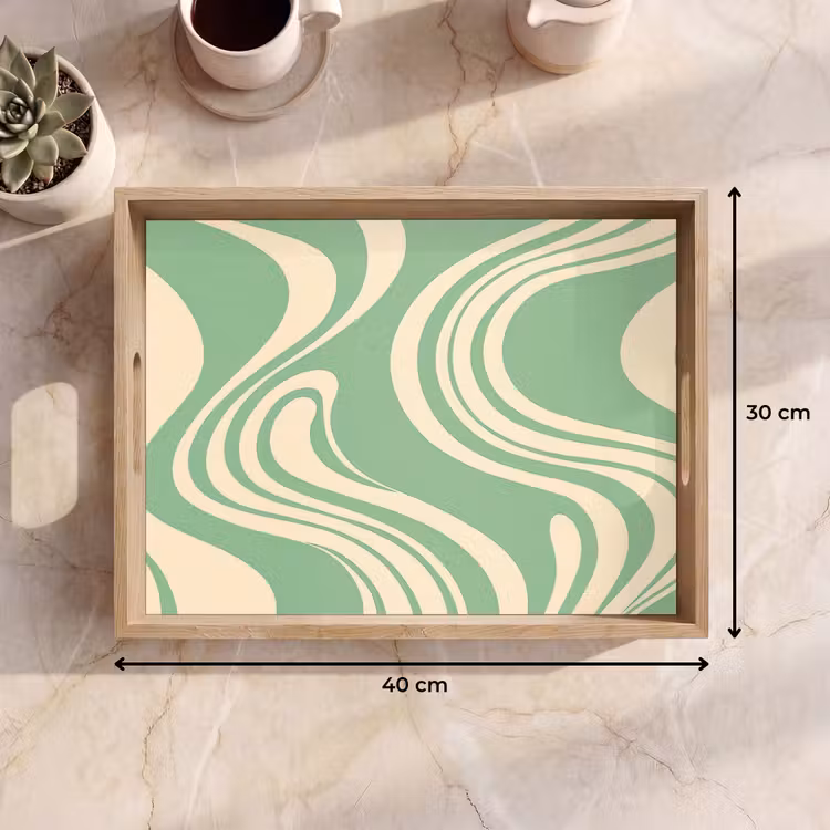 Vassoio - Linee ondulate - Verde menta - Forme di danza — 7
