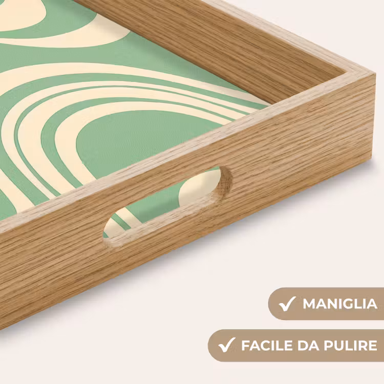 Vassoio - Linee ondulate - Verde menta - Forme di danza — 8