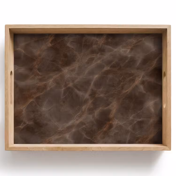 Vassoio - Marmo marrone - Organico - Pietra naturale — 1