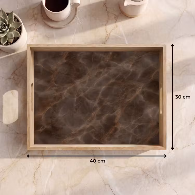 Vassoio - Marmo marrone - Organico - Pietra naturale — 7