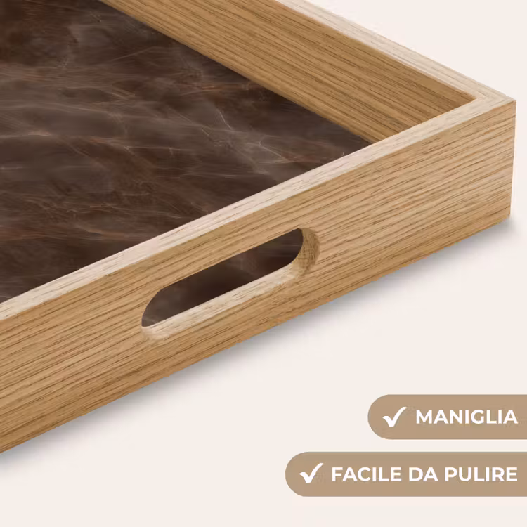 Vassoio - Marmo marrone - Organico - Pietra naturale — 8