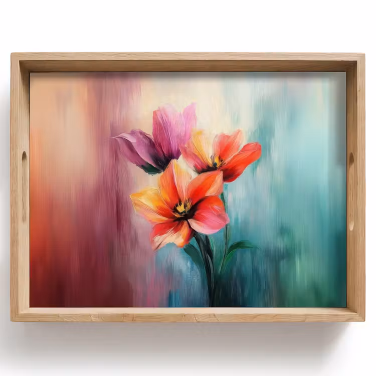 Vassoio - Tulipani - Riflessi di luce - Gradiente di colore — 1