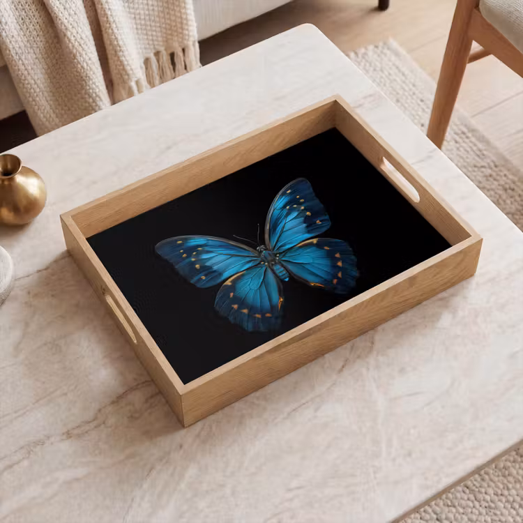 Vassoio - Farfalla - Blu - Contrasto — 2