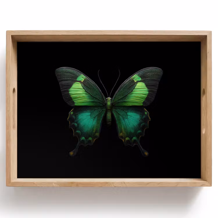Vassoio - Farfalla - Verde - Accattivante — 1