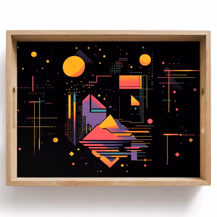 Vassoio - Astratto - Forme - Linee - Colorato — 1