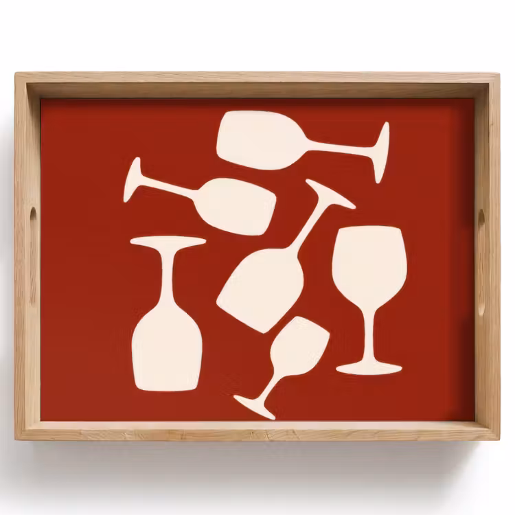 Vassoio - Bicchieri da vino - Silhouette - Bianco — 1