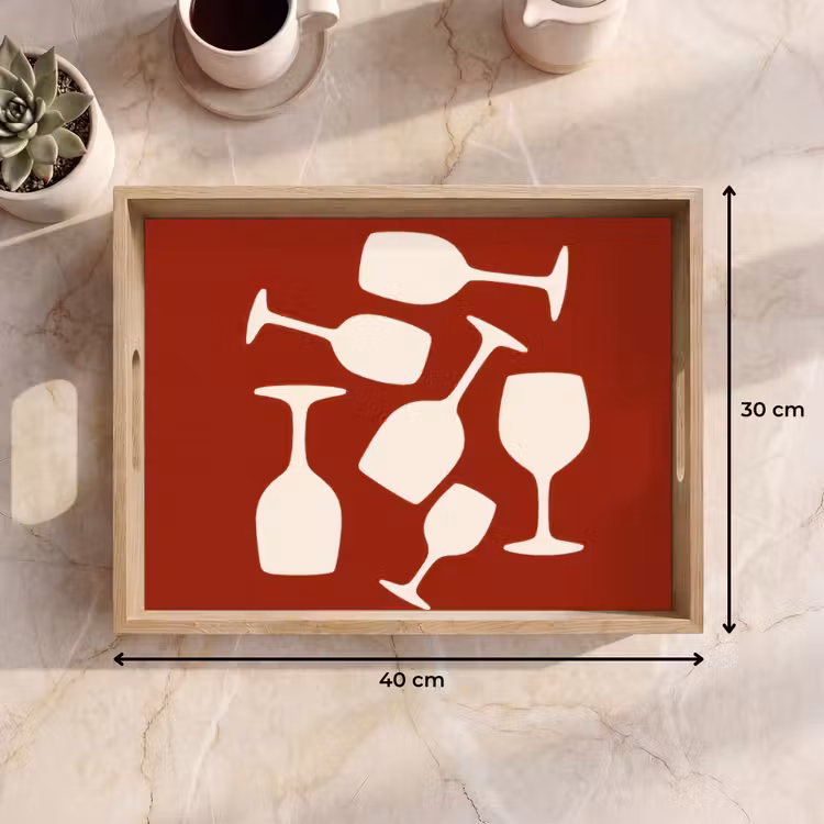 Vassoio - Bicchieri da vino - Silhouette - Bianco — 7