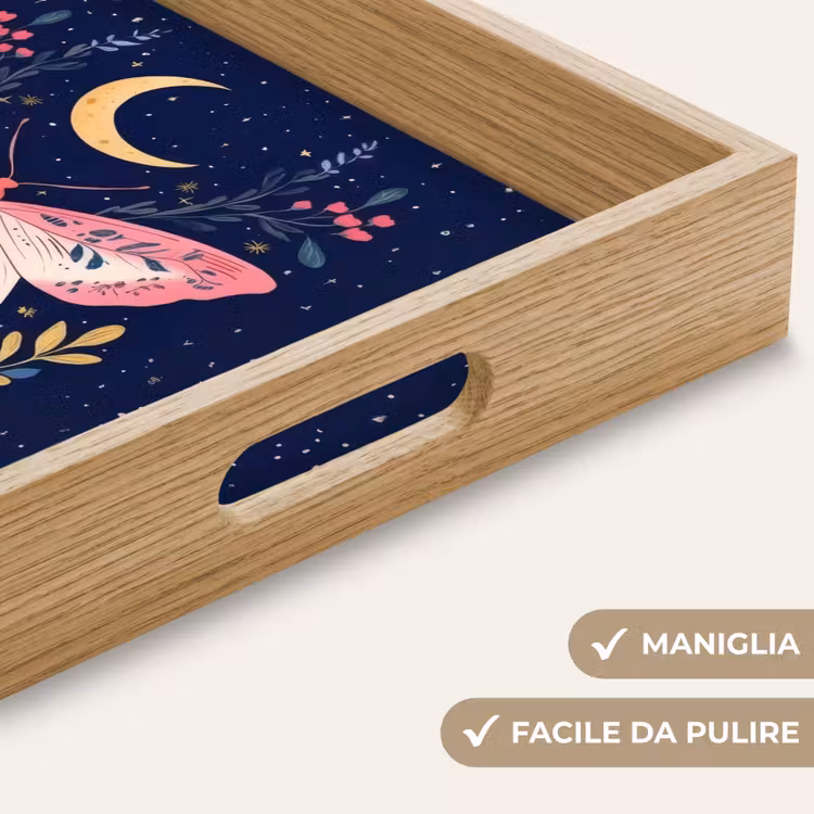 Vassoio - Farfalla - Luna - Fiori - Cielo stellato — 8