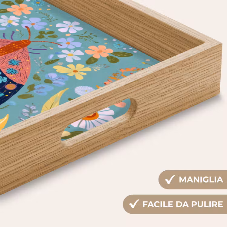 Vassoio - Farfalla - Ornamentale - Fiori - Foglie — 8
