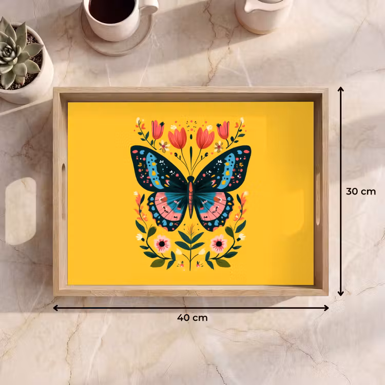 Vassoio - Fiori - Colorati - Farfalle - Ornamentali — 7