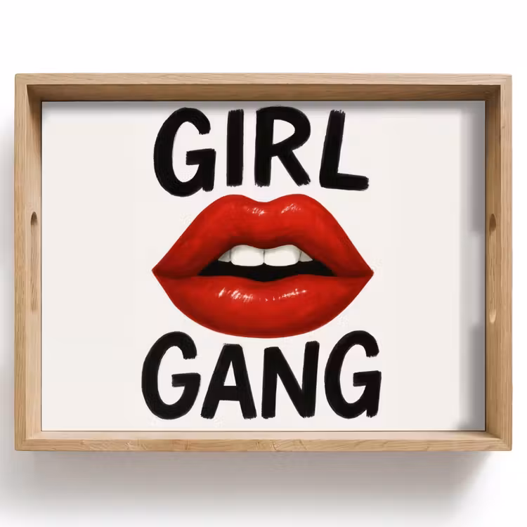 Vassoio - Labbro - Ragazza - Rosso - Lettere — 1