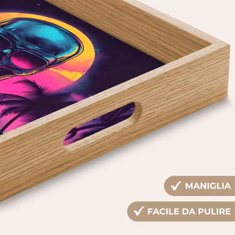 Vassoio - Palme - Testa - Metallo - Tramonto — 8
