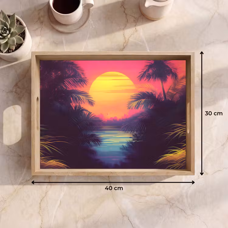 Vassoio - Sole - Giallo - Palme - Tropicale — 7