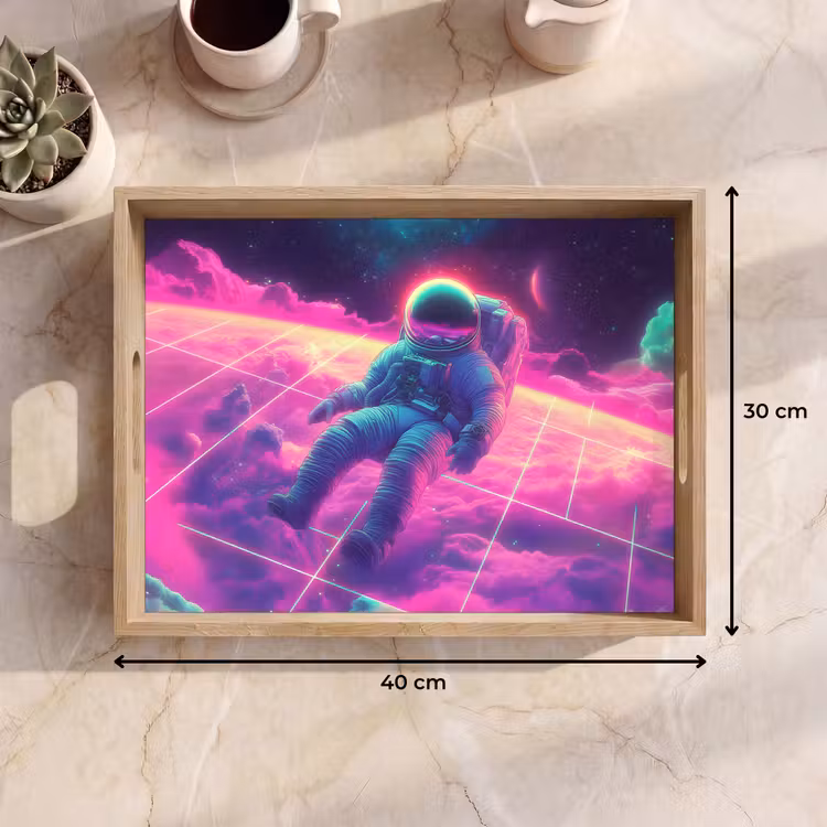 Vassoio - Astronauta - Neon - Rosa - Nuvole — 7