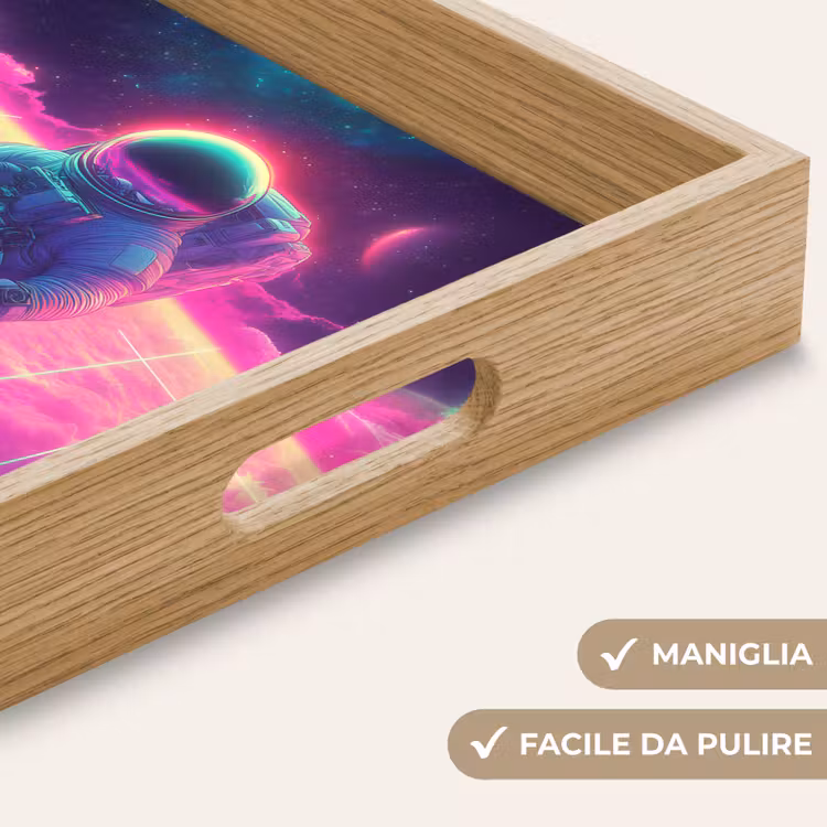 Vassoio - Astronauta - Neon - Rosa - Nuvole — 8