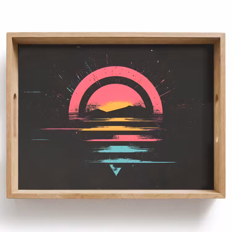 Vassoio - Cerchio - Astratto - Rosa — 1