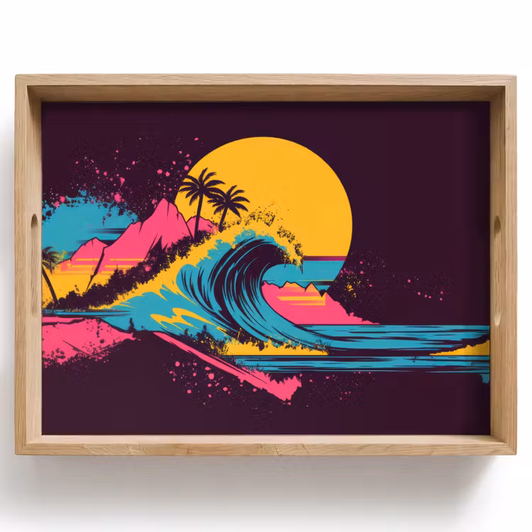 Vassoio - Golfo - Colorato - Sole - Palme — 1