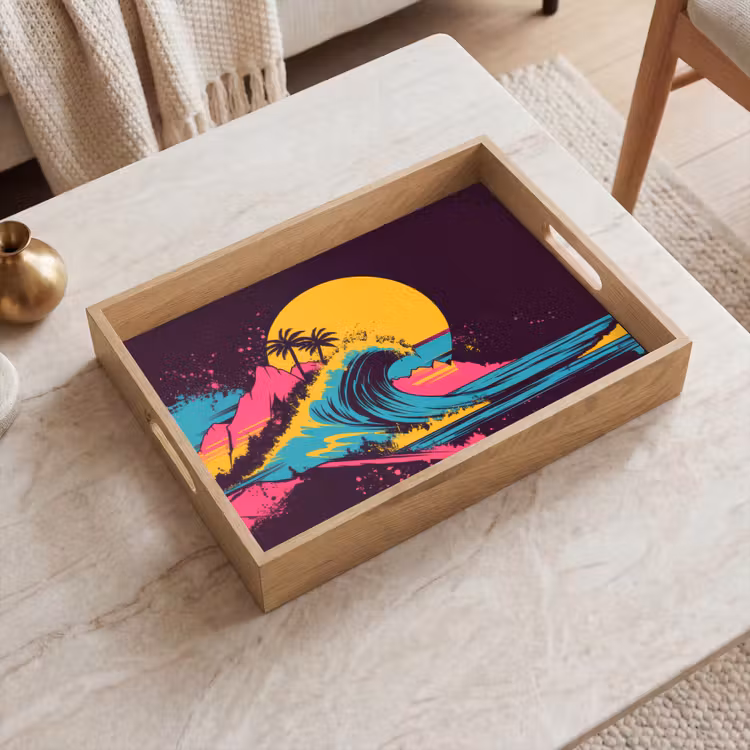Vassoio - Golfo - Colorato - Sole - Palme — 2