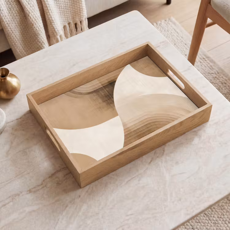 Vassoio - Retrò - Strati geometrici - Toni della terra — 2