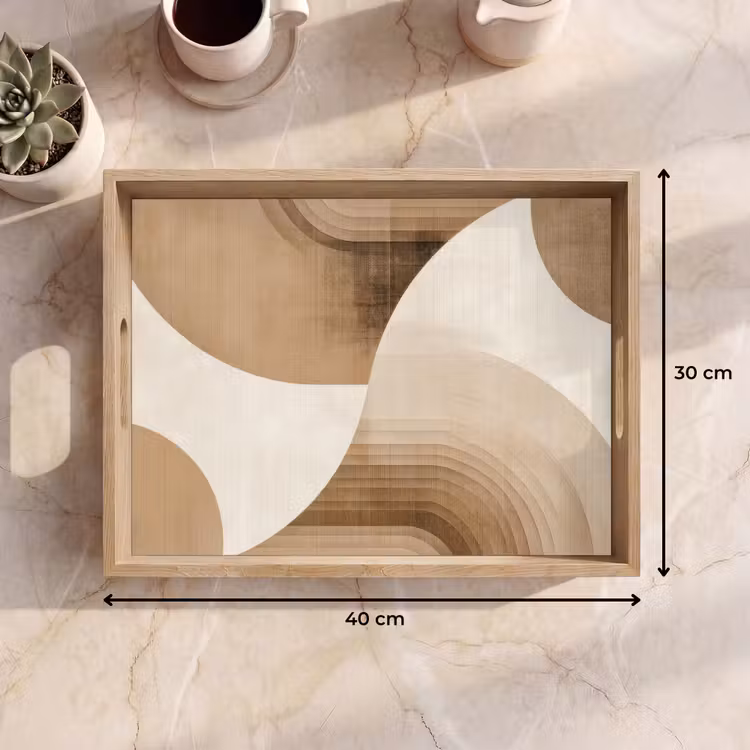 Vassoio - Retrò - Strati geometrici - Toni della terra — 7