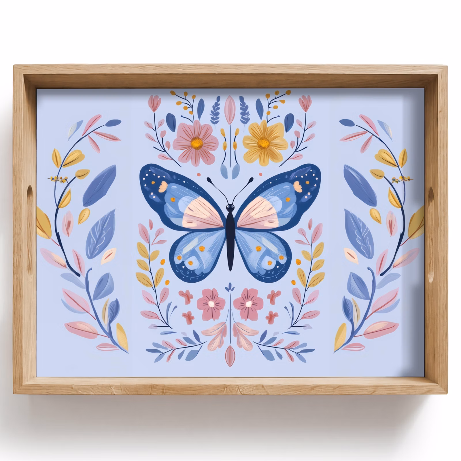 Vassoio - Farfalla - Azzurro - Ornamentale - Fiori — 1