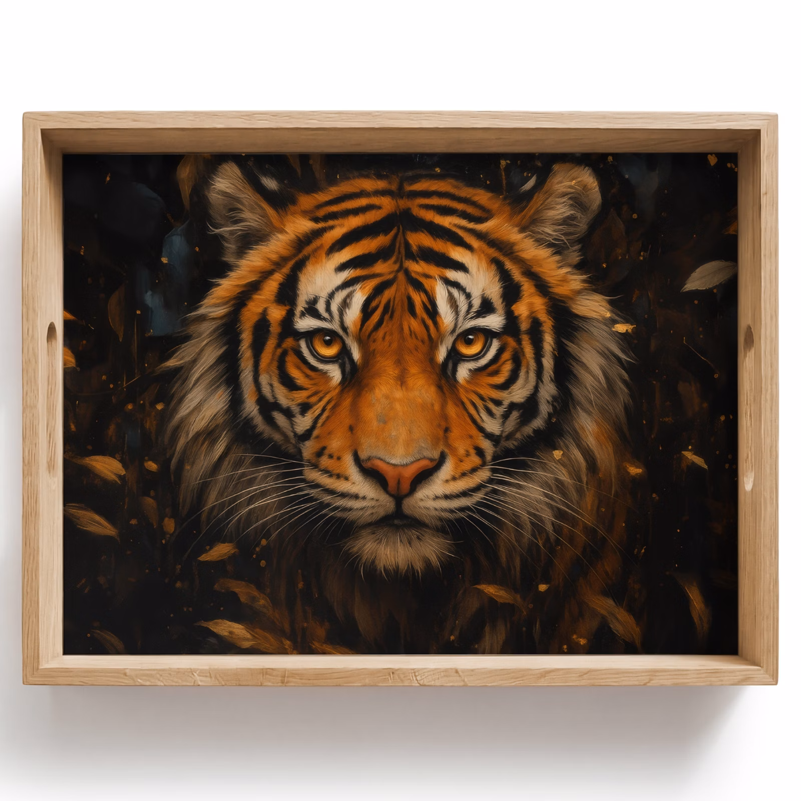 Vassoio - Foglie - Tigre - Arancione — 1