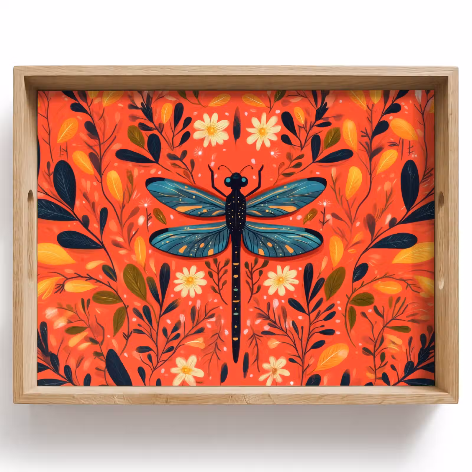 Vassoio - Libellula - Blu - Ali - Foglie — 1