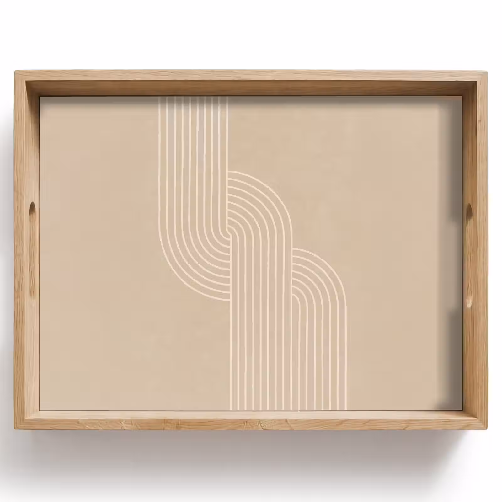 Vassoio - Linee parallele - Texture leggera - Beige — 1