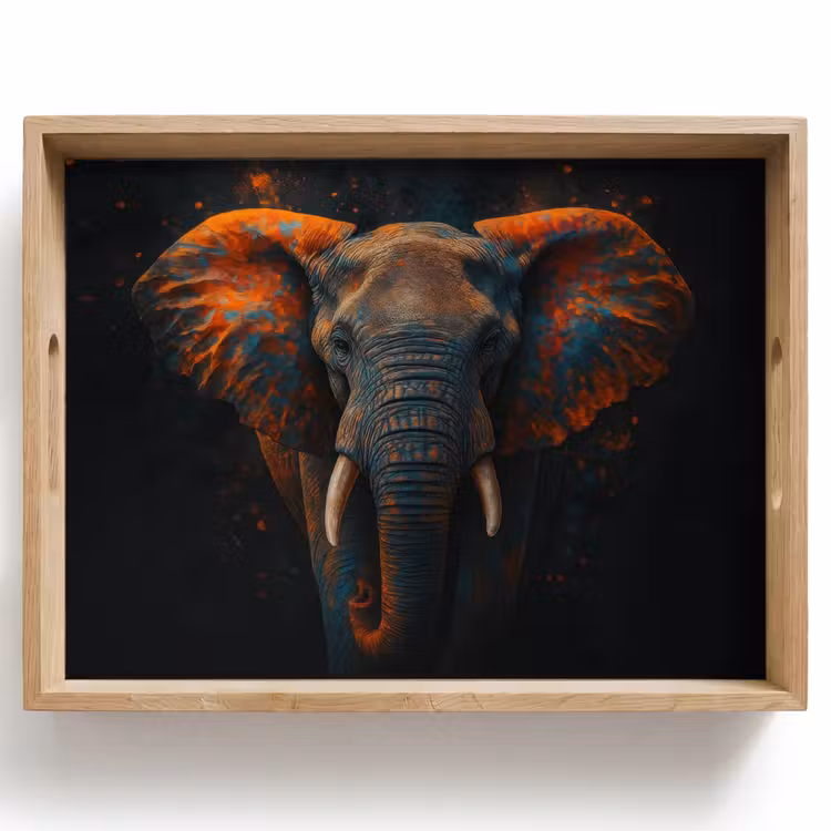 Vassoio - Elefante - Arancione - Orecchie — 1