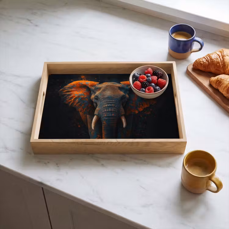 Vassoio - Elefante - Arancione - Orecchie — 3