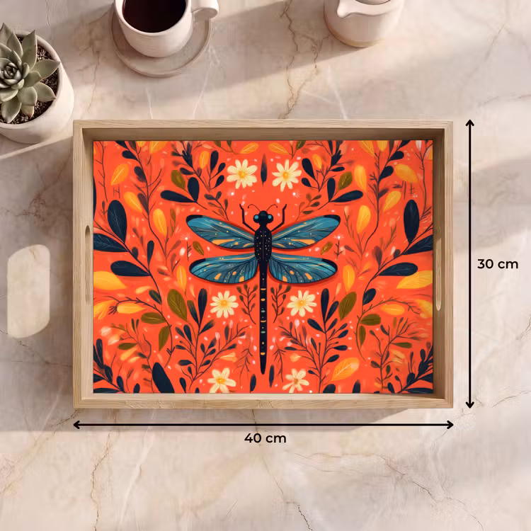 Vassoio - Libellula - Blu - Ali - Foglie — 7