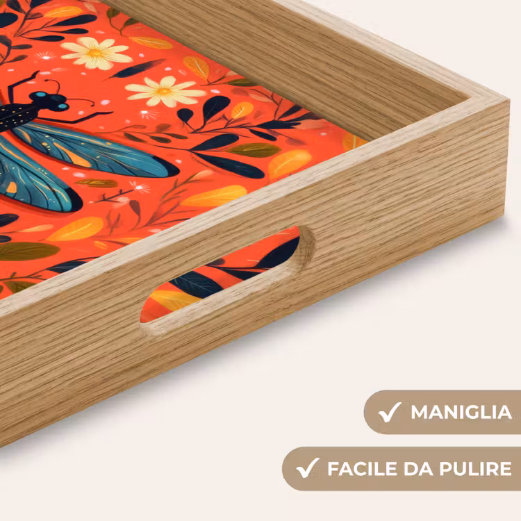 Vassoio - Libellula - Blu - Ali - Foglie — 8