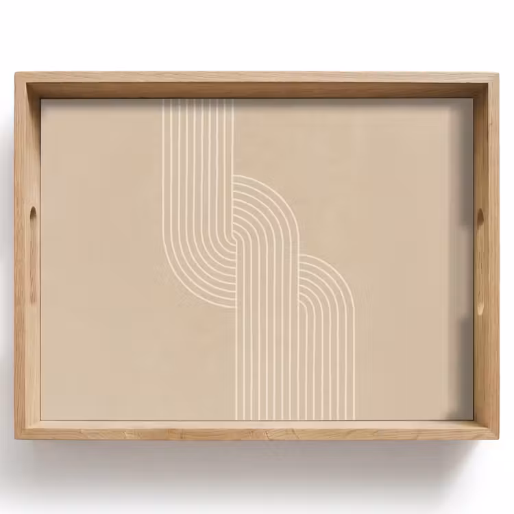 Vassoio - Linee parallele - Texture leggera - Beige — 1