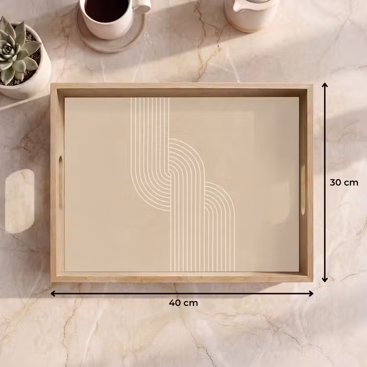Vassoio - Linee parallele - Texture leggera - Beige — 7