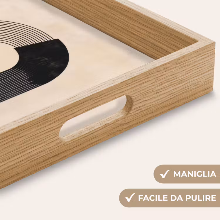 Vassoio - Motivo grafico curvo - Beige — 8