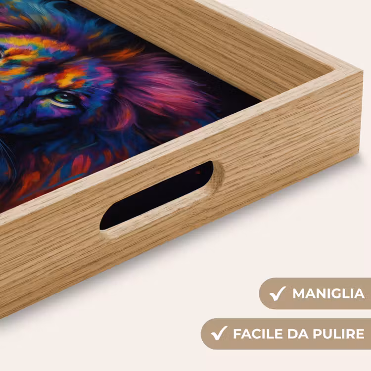 Vassoio - Testa di leone - Colori vivaci - Astratto — 8
