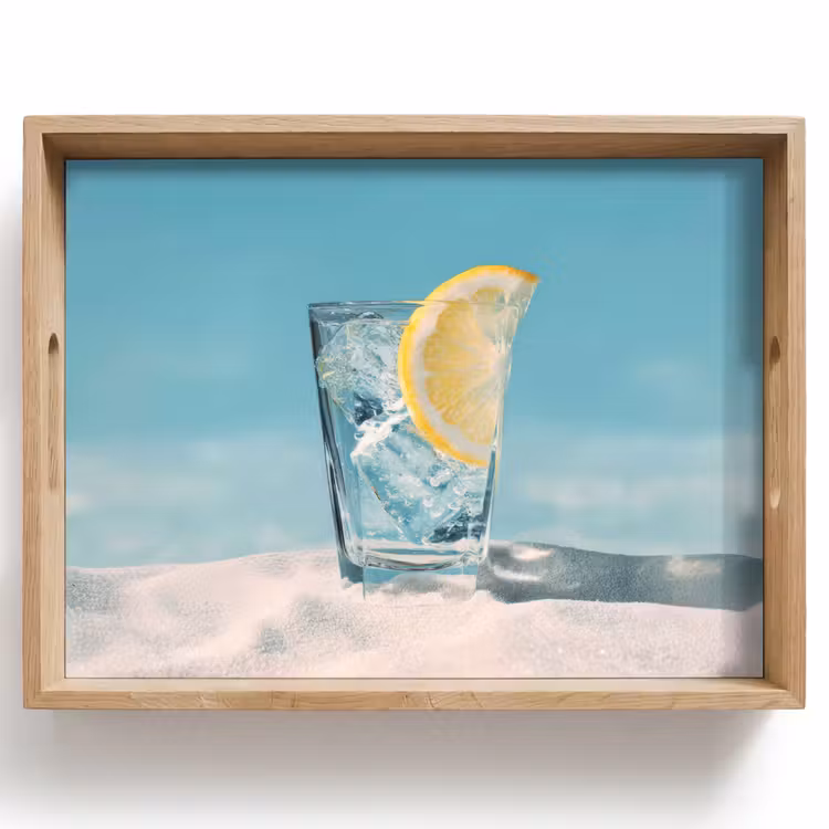 Vassoio - Bicchiere - cubetti di ghiaccio - Limone — 1