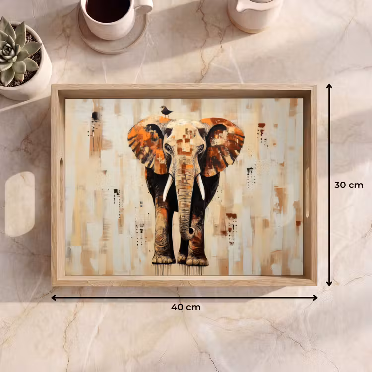 Vassoio - Elefante - Tronco - Mosaico - Astratto — 7