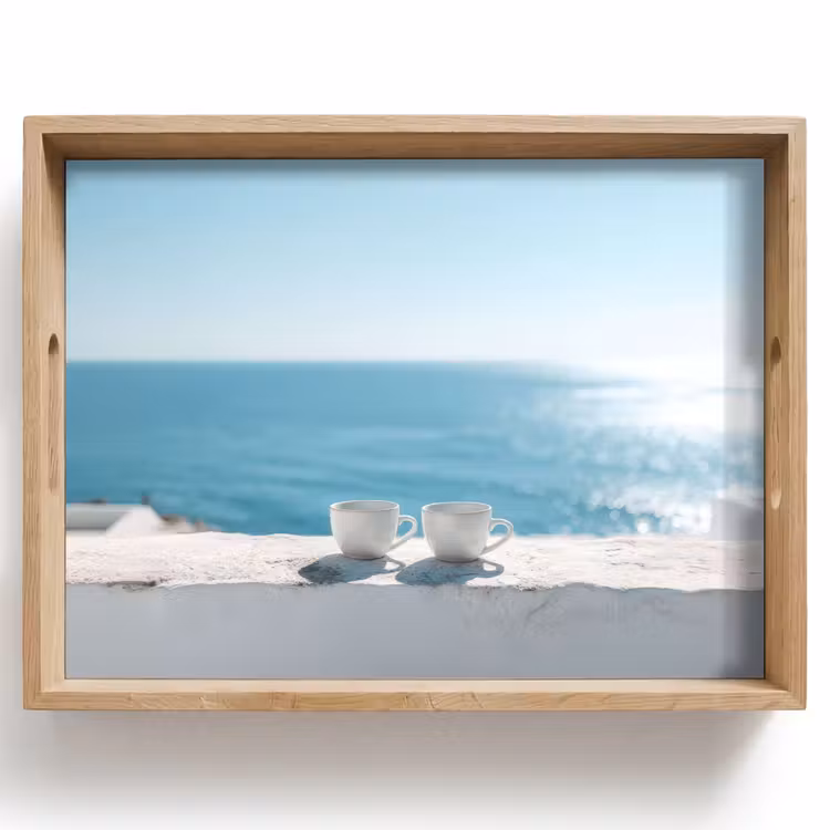 Vassoio - Mare - Tazze da caffè - Estate — 1